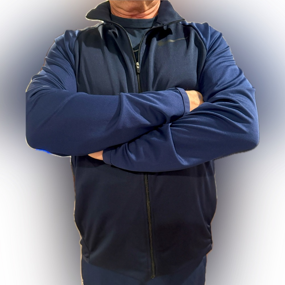 NIKE Mens Navy zip front sport, workout, casual jacket Sz M Terrific Condition!